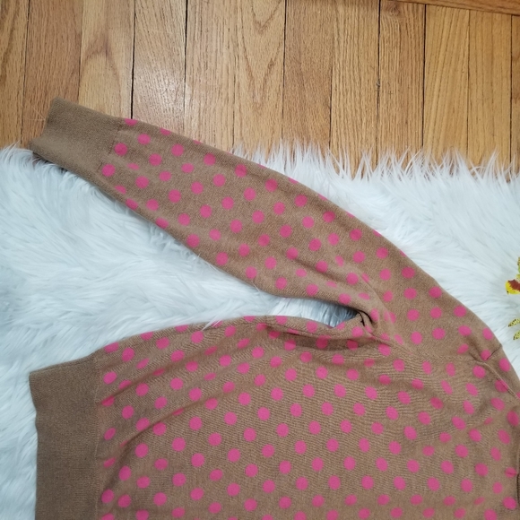 LANDS' END Cardigan Color Tan With Pink, SIZE S.. - Picture 5 of 15